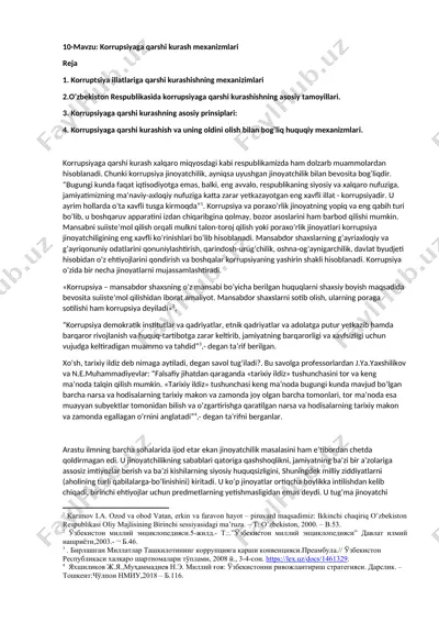 korrupsiyaga qarshi kurash mexanizmlari — DOCX