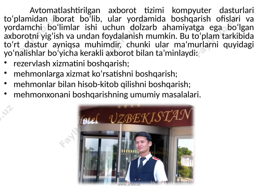 mehmonxonalarda avtomatlashtirilgan axborot tizimidan foydalanish - Page 4