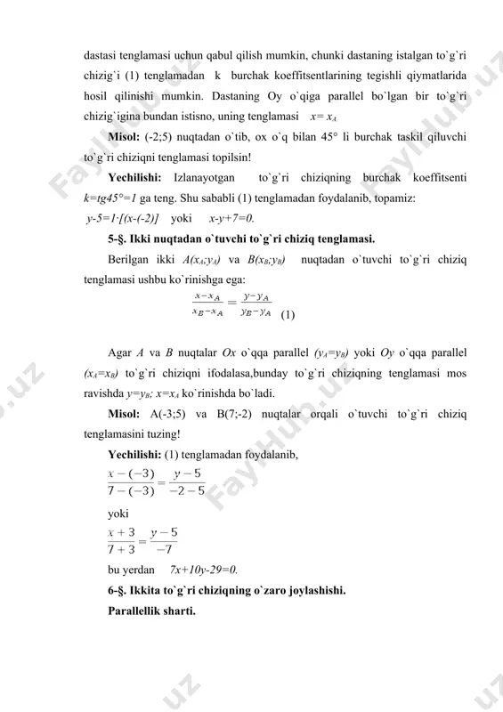 n topiladi. misol: a(3;2) nuqtadan 3x+4y-2=0 to`g`ri chiziqqacha bo`lgan masofa. 8-chizma _1331451353.unknown _1331451355.unknown _1331451358.unknown _1331451360.unknown _1331451361.unknown _1331451359.unknown _1331451356.unknown _1331451354.unknown _1331451350.unknown _1331451352.unknown _1331451348.unknown