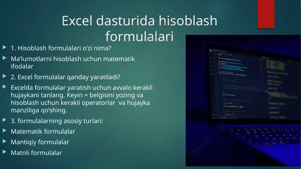 excel dasturi, asosiy ma’lumotlar va hisoblash asoslari - Page 5
