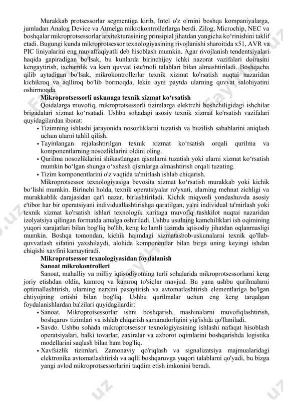 hi holda, biz kompyuter mikroprotsessor texnologiyasining muayyan birligida muntazam takrorlanish tamoyilini qanday amalga oshirishimiz haqida gapiramiz. boshqacha qilib aytganda, bir-birini takrorlaydigan havolalar va ish elementlarining shartli foizi qancha. muntazamlik bir xil maʼlumotlarni qayta ishlash tizimidagi sxema tashkiloti tuzilishiga nisbatan qoʻllanilishi mumkin. mikrokontroller dizayni backbone tizimning ichki modullari oʻrtasida maʼlumot almashish usulini koʻrsatadi, shuningdek, havolalarni tartiblash xususiyatiga ham taʼsir qiladi. magistral va muntazamlik tamoyillarini birlashtirgan holda, ma'lum bir standartga birlashtirilgan mikroprotsessorlarni yaratish strategiyasini ishlab chiqish mumkin. ushbu yondashuv interfeyslar orqali o'zaro ta'sir qilish nuqtai nazaridan turli darajadagi aloqalarni tashkil qilishni osonlashtiradigan afzalliklarga ega. boshqa tomondan, standartlashtirish tizim imkoniyatlarini kengaytirish va tashqi yuklarga chidamliligini oshirish imkonini bermaydi. mikroprotsessor texnologiyasidagi xotira axborotni saqlash yarimo`tkazgichlardan tayyorlangan maxsus saqlash qurilmalari yordamida tashkil etiladi. bu ichki xotira uchun amal qiladi, lekin tashqi optik va magnit vositalardan ham foydalanish mumkin. shuningdek, yarimo'tkazgichli materiallarga asoslangan ma'lumotlarni saqlash elementlari integral mikrosxemalar sifatida ifodalanishi mumkin, bu esamikroprotsessorga kiritilgan. bunday xotira …