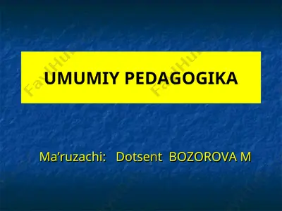 pedagogika nazariyasi — PPT