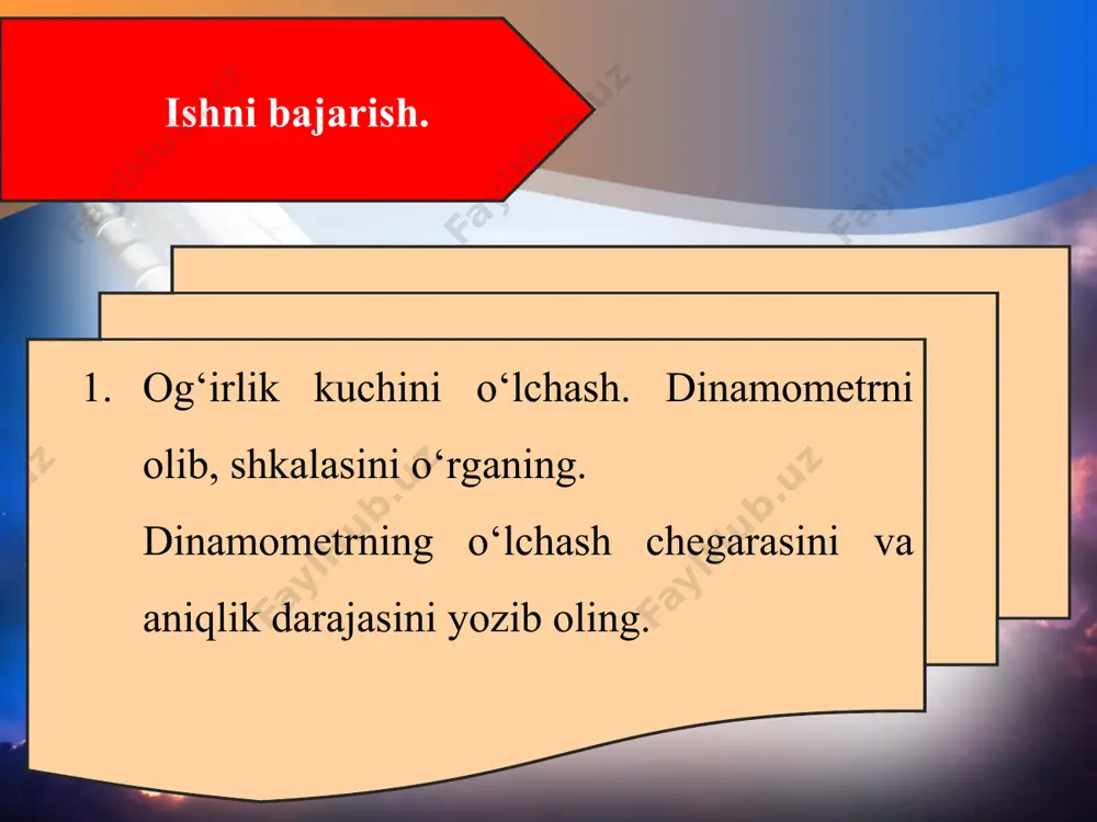 laboratoriya ishi. dinamometr yordamida kuchlarni o‘lchash 6-sinf - Page 3