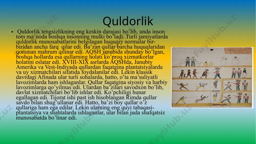 i maxsus imtiyozlarga ega edilar. oddiy xalqni esa keyinchalik”uchinchi tabaqa” deb atay boshladilar. bular krepostnoylar, erkin dehqonlar, savdogar va hunarmandlar edi. kastalardan farqli o’laroq, tabaqalar unchalik yopiq emas edi va turli tabaqa vakillari o’rtasida nikohga ruhsat etilar edi. monarxga ko’rsatgan xizmati uchun oddiy fuqaroga ritsar unvoni berilishi mumkin edi, savdogarlar esa, ba’zan unvon sotib olishga muvaffaq bo’lar edilar. tabaqalar tizimining ba’zi unsurlari buyuk britaniyada hozirgi kunda ham saqlanib qolgan. u yerda dvoryan unvonlari hozir ham katta obro’ga ega va avloddan avlodga o’tadi: yirik ishbilarmonlar, davlat arboblari va boshqa shaxslarga ko’rstagan xizmatlari uchun per yoki ritsar unvonlari berilishi mumkin. o’tmishda tabaqalar an’anaviy aristokratiya va aslzodalik tushunchalari mavjud bo’lgan joylarda paydo bo’lgan. o’rta asr yevropasidagi kabi feodal tizimlarda tabaqalar mahalliy feodal jamoalar bilan bog’liq edi- ularning har birida o’z stratifikatsiya tizimi shakllangan. ko’proq markazlashgan davlatlarda, masalan, xitoy yoki yaponiyada tabaqalar butun davlat miqiyosida shkllanar edi. ba’zan tabaqalar diniy qarashlarga asoslanib farqlanar edi, …