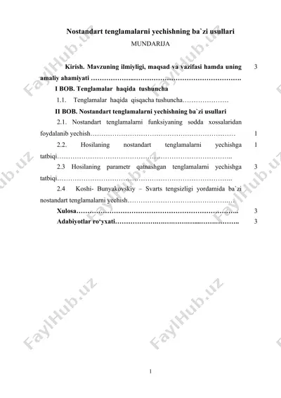 nostandart tenglamalarni yechishning ba`zi usullari — DOCX