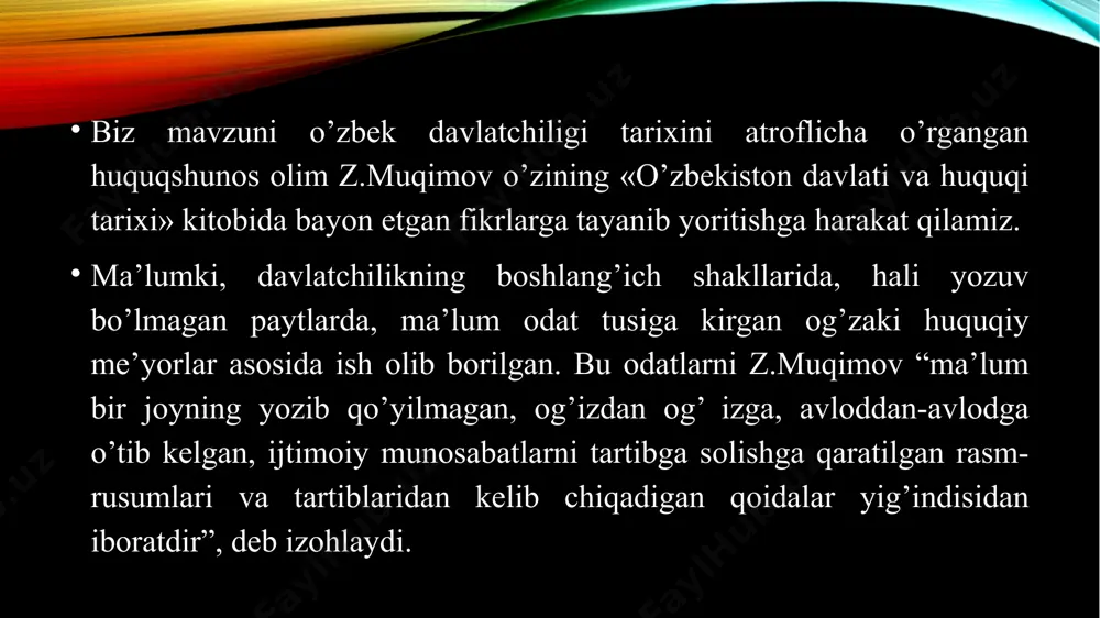 a o’z ta’sirini ko’rsatayot-gan bo’lishi mumkin. nima bo’lganda ham, qaysi tildan yoki qaysi shakllardan andoza olinayot-ganligidan qat’i nazar, davlatlararo, yuridik va jismoniy shaxslar o’rtasida olib boriladigan har qanday hujjatlar me’yoriy holatga keltirilishi, hamma uchun tushunarli va aniq bo’lishi, nihoyat, davlat tilida olib borilishi lozim.buning uchun esa hozirgi sharoitda ma’lum bir muddat kerak bo’ladi. lekin ertami-kechmi bu vazifaning amalga oshishi xalqimiz o’rtasida qonunchilikning ustahkamlanishiga, bozor iqtisodiyoti va erkinlik sharoitida ish yuritish, o’z haq-huquqlaridan to’g’ri foydalana olishlariga imkoniyat yaratadi. ana shuning uchun ham ta’lim tizimining barcha bosqichlarida hujjat yuritish qoidalari, hujjatlarning turlari bilan tanishtirib borish g’oyatda muhim vazifani amalga oshirish bo’lib hisoblanadi. chunki bugun ma’lumoti haqida tegishli hujjatni olgan mutaxassis ertaga ijtimoiy hayotning qaysidir bir sohasida faoliyat ko’rsatadi. u xohlaydimi-xohlamaydimi, hujjat yuritish ishlari bilan shug’ullanishga majbur bo’ladi. xodim murojaat qiladigan hujjat ishga qabul qilishni so’rab yoziladigan oddiy arizadan tortib, iqtisodiy, moliyaviy va yuridik mazmunda bo’lishi mumkin. uning savodxonlik bilan rasmiylashtirilishi fuqarolarning tom …