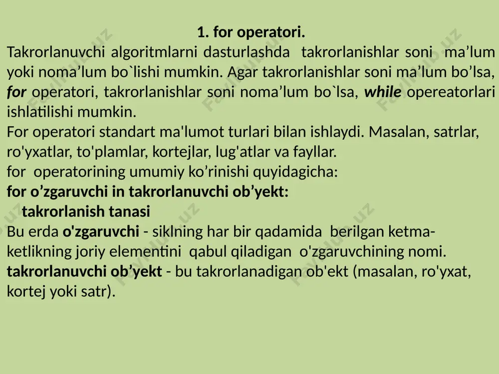 masalalarni takrorlanuvchi algoritmlar yordamida dasturlash - Page 3