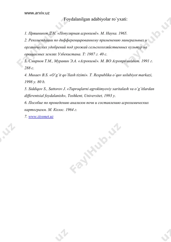 tuprоqlаrni аgrоkimyoviy tеkshirish vа хаritаlаsh fаnining mаqsаdi vа vаzifаlаri - Page 4
