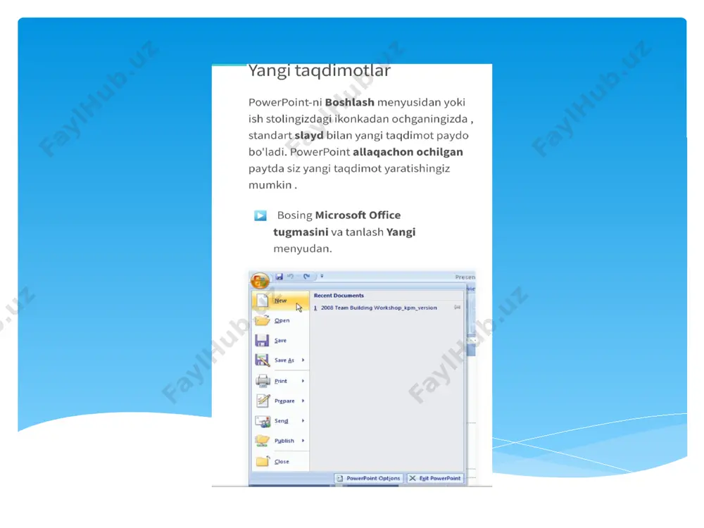 power point dasturida taqdimot tayyorlash - Page 3
