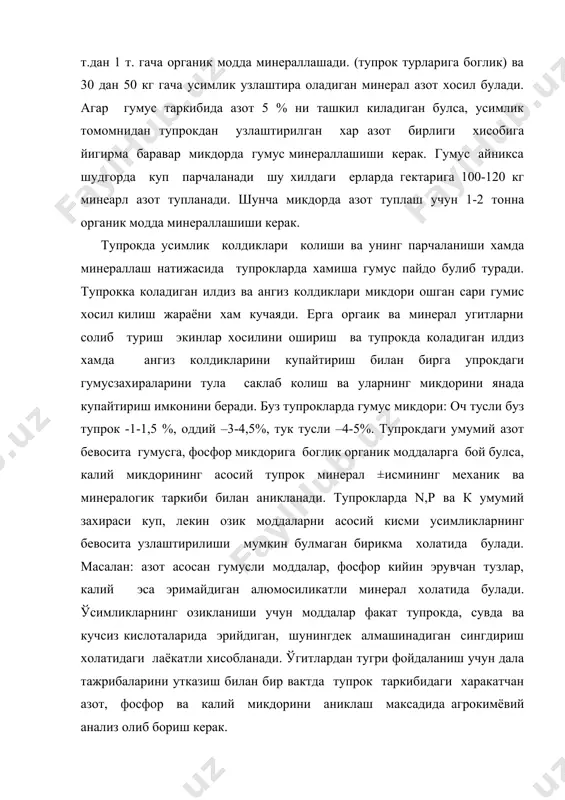 o‘simliklar oziqlanishida tuproqlar tarkibining ahamiyati - Page 5