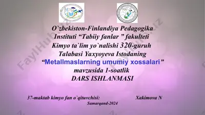 kimyo dars ishlanmasi — PPT