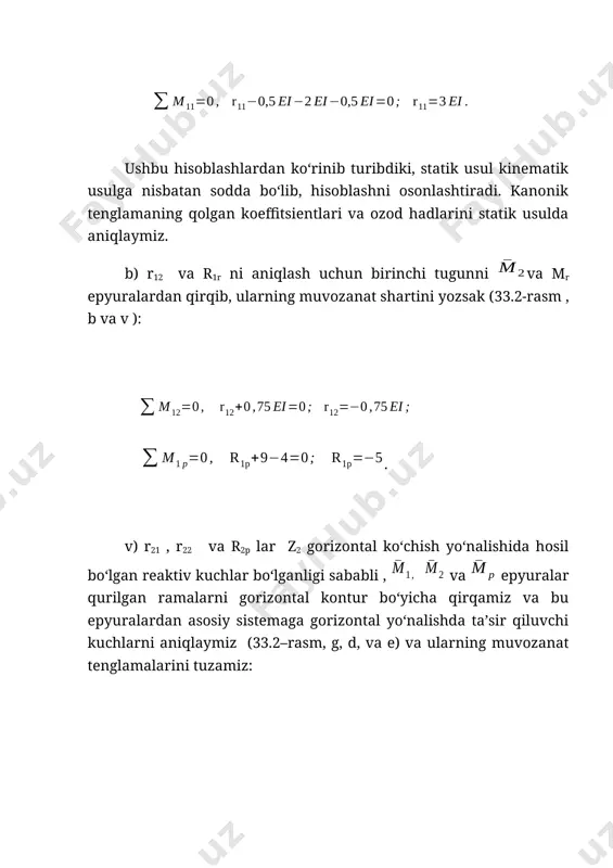 . mx epyurani tekshirish uchun statik tekshirish o‘tkazamiz. buning uchun ramaning 1- tuguni muvozanatini tekshiramiz (23.3 – rasm, v ). 1 3,165 5,835 . 2,67 11.ko‘ndalang kuch qx epyurasi chizish. ko‘ndalang kuch epyurasini yakuniy eguvchi moment epyurasidan foydalanib, kuchlar usulidagilek bajariladi. 23.3-rasm, g da chizilgan. 12.bo‘ylama kuch nx epyurasi chizish. bo‘ylama kuch ko‘ndalang kuch epyurasidan foydalanib, kuchlar usulidagilek bajariladi. 28.3-rasm, d da chizilgan. 33.3-rasm 13.umumiy statik tekshirish o‘tkazish. ramaning to‘g‘ri hisoblanganini tekshirish maqsadida umumiy statik tekshirish o‘tkazamiz (23.3-rasm, e). bu erda xatolik %=. demak, rama to‘g‘ri hisoblangan. oleobject3.bin image4.wmf oleobject4.bin image5.wmf oleobject5.bin image6.wmf oleobject6.bin image7.wmf oleobject7.bin image8.wmf oleobject8.bin image9.wmf oleobject9.bin image10.wmf oleobject10.bin image11.wmf oleobject11.bin image12.wmf oleobject12.bin image13.wmf oleobject13.bin image14.wmf oleobject14.bin image15.wmf oleobject15.bin image16.wmf oleobject16.bin image17.wmf oleobject17.bin image18.wmf oleobject18.bin image19.wmf oleobject19.bin image20.emf oleobject20.bin image21.wmf oleobject21.bin image22.wmf oleobject22.bin image23.wmf image1.wmf oleobject23.bin image24.wmf oleobject24.bin image25.wmf oleobject25.bin image26.wmf oleobject26.bin image27.wmf oleobject27.bin image28.wmf oleobject1.bin oleobject28.bin oleobject29.bin image29.wmf oleobject30.bin image30.wmf oleobject31.bin oleobject32.bin image31.wmf oleobject33.bin image32.png image2.wmf …