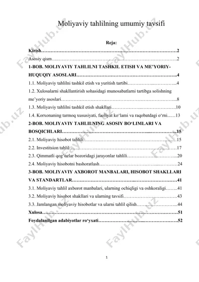 moliyaviy tahlil — DOC
