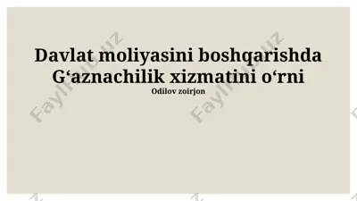 g'aznachilik xizmati — PPTX