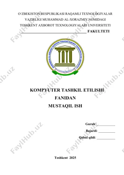 hisoblash tizimlari arxitekturasi sisd arxitekturasi — DOCX