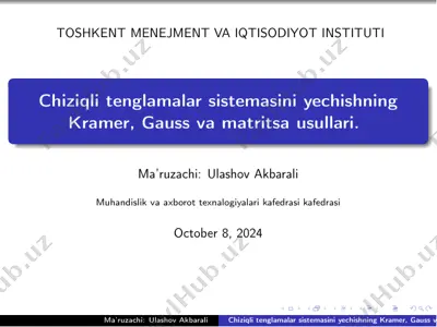 chiziqli tenglamalar sistemasi — PDF