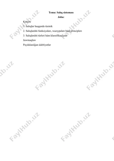 salıq sisteması — DOCX