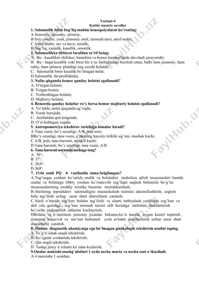 kasbiy nazariy savollar — DOCX