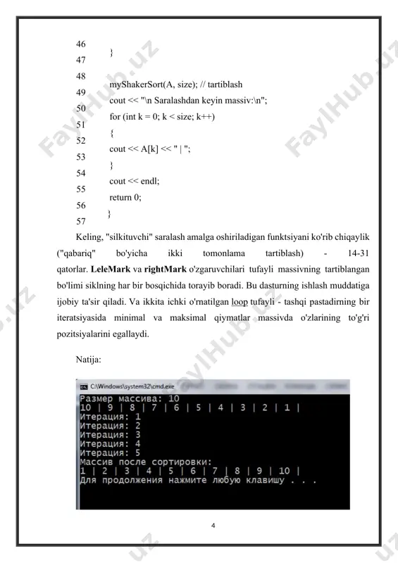 qabariq saralash algoritmi - Page 4