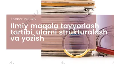 ilmiy maqola tayyorlash va chop etish — PPTX