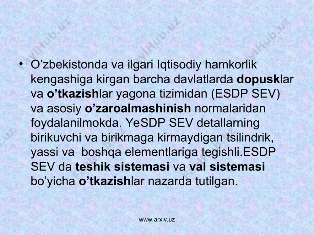 dopusk va o’tkazishlar. o’zbekiston respublikasida yagona va dopusk va o’tkazishlar sistemasi - Page 4