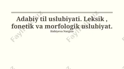 adabiy til uslubiyati — PPTX