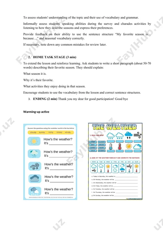 lesson plan: what’s your favourite season (grade 6 english language) - Page 4