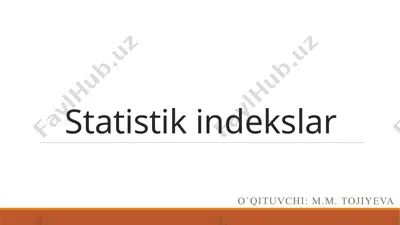 statistik indekslar — PPTX