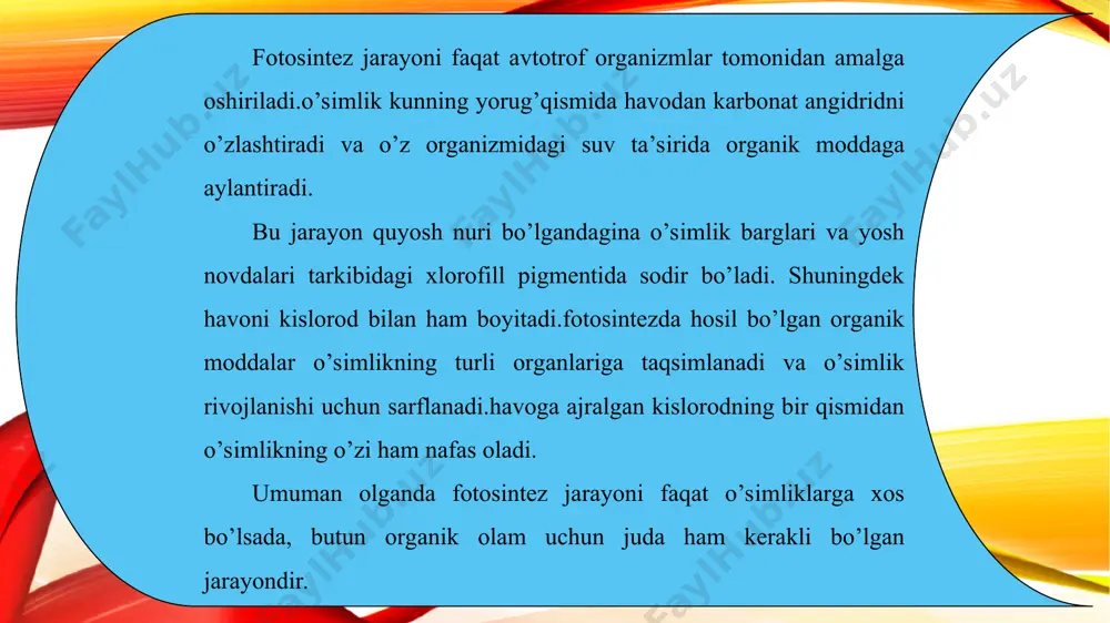 fotosintezni tabiatda tutgan o’rni - Page 3