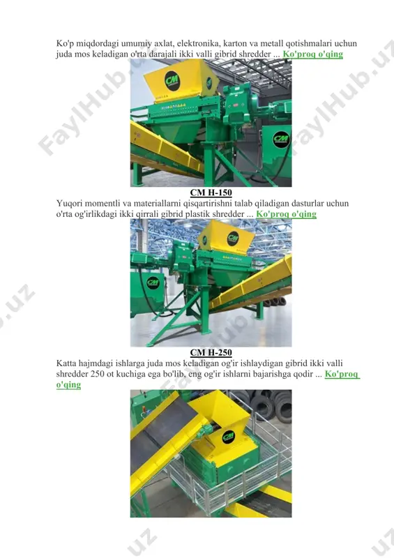 'proq o'qing cm vfg 2000 plastmassalarni qayta ishlash uchun og'ir granulyator, cm v-force granulator qayta ishlash uchun material tayyorlaydi ... ko'proq o'qing hammer mills cm hammer mills qattiq va juda aşındırıcı materiallarni ishlab chiqaradi yoki qayta ishlaydi. turli xil ixtisoslashtirilgan komponentlar… ko'proq o'qing tek ko'z bir qavatli diskli ekranlar katta hajmdagi materiallarni ma'lum hajmga ajratishda samarali ... ko'proq o'qing qo'shimcha tekshiring ikki qavatli diskli ekranlar ma'lum bir oxirgi o'lcham zarur bo'lganda samarali bo'ladi ... ko'proq o'qing