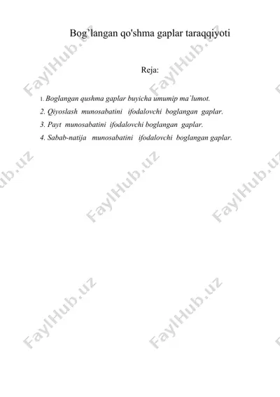 bog’langan qo'shma gaplar taraqqiyoti — DOC