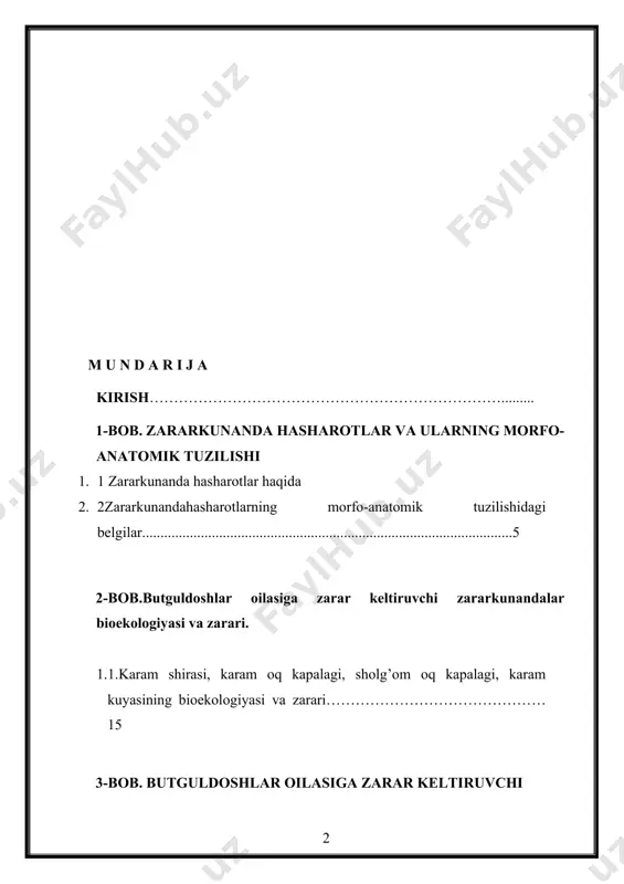 iklarga qarshi kimyoviy kurash keng qo'llaniladi. zararkunanda hasharotlar va boshqa bo'g'imoyoqlilarga qarshi kurashda kimyoviy usul jahon tajribasida keng qo'llanilsada, ammo bunday insekto-akaritsidlar yetarli darajada tanlab, ta'sir etish, xususiyatiga ega emasligi aniqlandi, ya'ni pestidsidlar biologic agentlarni birinchi navbatda zararkunandalar ommaviy rivojlanishining oldini oladigan tabiiy kushandalari hisoblangan entomofag hasharotlar va hasharotxo'r qushlar va boshqalar qirib yo'qotadi. (veyzer 1972 y) so'ngi ma'lumotlarga qaraganda (geoghiou mellan 1983 y) yer yuzida 428 turdagi bo'g'imoyoqlilar turli guruh pestitsidlariga chidamlilik hosil qilgan bo'lib, ulardan 260 tasi qishloq xo'jalik ekinlarining zararkunandalaridir. hasharotlar olami yer yuzining eng keng tarqalgan jonzotlari hisoblanib 1.5 mln turni birlashtiradi. bizning hudidimizda hasharotlarning o'simliklarga zarar keltiruvchi 700 dan ortiq turi hisobga olingan. zararkunanda hasharotlar ayrim hasharotlar soni juda ko'payib ketishi tufayli ekinlarga katta zarar yetadi. zararkunanda hasharotlar ro'yxatiga hasharotlarning 700 dan ortiq turi kiritilgan. donli ekinlarga osiyo chigirtkasi, xasva, mevalarga olma qurti, g'o'zaga g'o'za tunlami, kartoshkaga kalarado qo'ng'izi katta ziyon yetkazadi. hozirgi vaqtda qishloq …