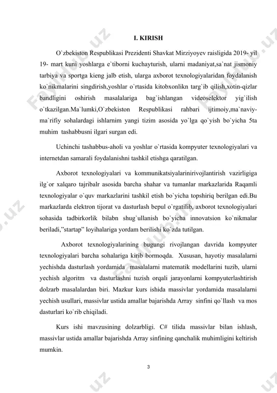 tavsiflovchi funktsional paketlar ko'rinishidagi dasturiy ta'minot tarkibiy qismlariga bog'liq. bunday komponentlarning kaliti shundaki, ular xususiyatlar, usullar va hodisalar bilan dasturlash modelini taqdim etadi; ular komponent haqida deklarativ ma'lumot beruvchi atributlarga ega; va ular o'zlarining hujjatlarini o'z ichiga oladi. c # ushbu tushunchalarni to'g'ridan-to'g'ri qo'llab-quvvatlash uchun til konstruktsiyalarini taqdim etadi va c # dasturiy ta'minot komponentlarini yaratish va ulardan foydalanish uchun juda tabiiy tilga aylanadi. bir nechta c # xususiyatlari mustahkam va bardoshli dasturlarni yaratishda yordam beradi: axlat yig'ish foydalanilmayotgan ob'ektlar egallagan xotirani avtomatik ravishda qayta tiklaydi; istisnolardan foydalanish xatolarni aniqlash va tiklash uchun tizimli va kengaytirilgan yondashuvni ta'minlaydi; va tilning xavfsiz dizayni bilan boshlanmagan o'zgaruvchilardan o'qish, massivlarni o'z chegaralaridan tashqariga indeksatsiya qilish yoki tekshirilmagan tipdagi gipslarni bajarish mumkin emas. c # birlashtirilgan turdagi tizimga ega . ibtidoiy kabi turlari, shu jumladan, barcha c # turlari, intva doublebitta ildiz dan meros objectturi. shunday qilib, barcha turlar umumiy operatsiyalar majmuini baham ko'radi …