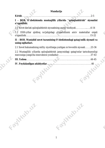 o'zbekistonda mustaqillik yillarida 'quloqlashtirish' siyosatini o’rganilishi — PDF