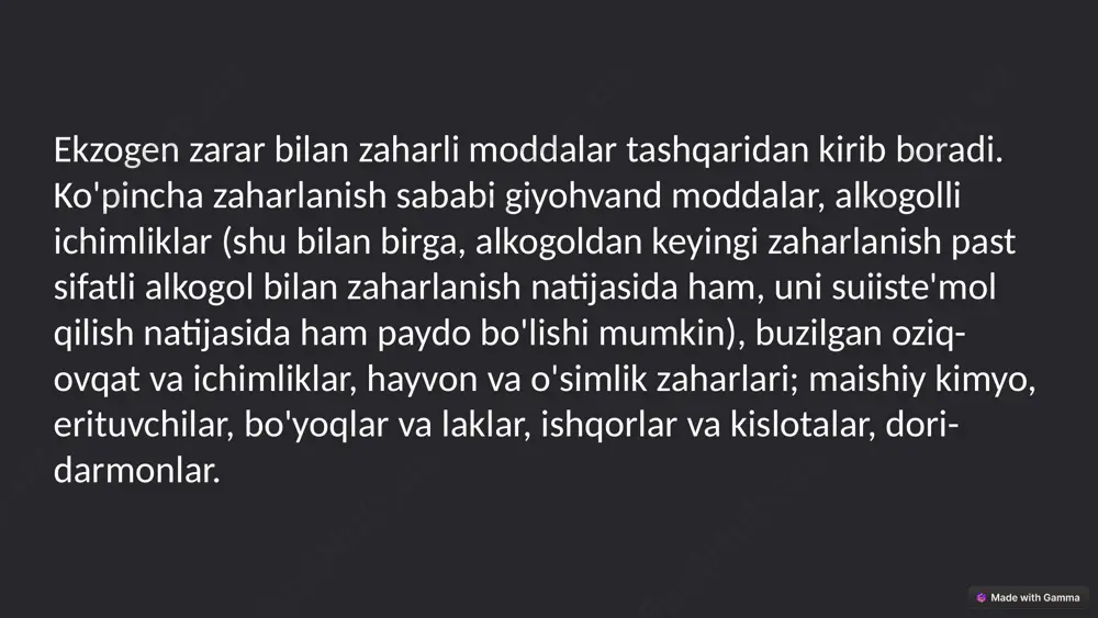 ekzogen intoksikatsiyada og'ish bo'shlig'idagi o'zgarishlar - Page 3
