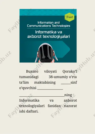 informatika va axborot texnologiyalari fanidan nazorat ishi daftari — DOCX