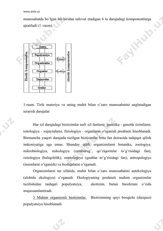 populyatsiyalar lokal ma‘lum bir joyga xos, mahalliy ekologik va geografik qismlarga bo’linadi. lokal populyatsiyalar deganda, biogeotsenozlarning iqlim, tuproq va boshqa sharoitlari bo’yicha alohida yashayotgan bir qancha turlari tushuniladi (biogeotsenoz atamasining mazmuni 6 qismda berilgan). ekologik populyatsiya - biron bir biogeotsenozda yashaydigan oddiy populyatsiyalar majmuidan iborat bo’lib, qo’shni populyatsiyalardan salgina ajralganligi bilan ham farq qiladi. shuning uchun ham ular faqat muvaqqat o’ziga xos morfologik alomatlari bilangina farq qiladi. jo’g’rofiy populyatsiya - jo’g’rofiy sharoiti bir xil bo’lgan kattaroq hududda yashaydigan populyatsiya tushuniladi. ana shu hudud doirasida organizmlar urchiydi, hayot hodisalarining yagona maromi va boshqa vazifalariga ko’ra xususiyatlari namoyon bo’ladi. bunday xususiyatlar boshqa jo’g’rofik sharoitda yashaydigan qo’shni hududdagi populyatsiyadan farq qiladigan morfofiziologik tur (tip) hosil qiladi. populyatsiya chidamliligi, tug’ilishi, o’lishi, o’sishi, yoshiga qarab tuzilishi, fazoda taqsimlanishi va boshqa qator xossalari bilan tavsiflanadi. populyatsiyaning muhim xususiyatlaridan biri uning yoshiga qarab tuzilishi hisoblanib, o’z navbatida uning tug’ilish va o’lishiga bog’liqdir. rivojlanadigan, tez o’sadigan populyatsiyalarning katta …
