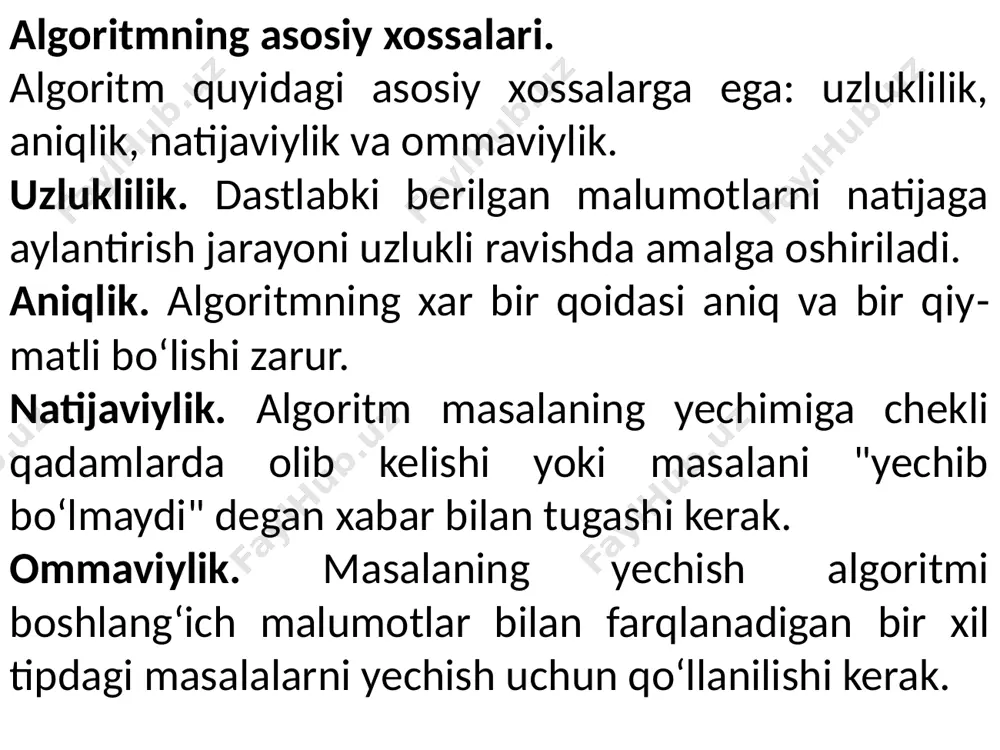 algoritmning xossalari. algoritmni tasvirlash usullari - Page 4