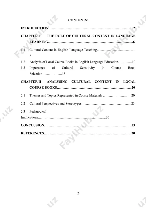 ng cannot be overstated, as it not only enhances communicative skills but also deepens understanding and appreciation of diverse cultures worldwide. by analyzing the cultural content embedded within course materials, this study aims to shed light on the representation, portrayal, and pedagogical implications of cultural elements within the educational framework. through an exploration of existing literature, methodological approaches, and empirical analysis, this paper endeavors to contribute to the discourse on effective strategies for integrating cultural content into english language instruction at the university level. the aim of this course paper is to critically analyze the cultural content present in local course books used for teaching english to university students. through this analysis, the paper aims to evaluate the representation, portrayal, and pedagogical implications of cultural elements within these materials. additionally, the paper seeks to contribute to the discourse on effective strategies for integrating cultural content into english language instruction at …