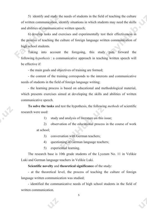 process of teaching a foreign language 1.1. the concept of "writing" and "written speech" in modern methodological literature, the concepts of "writing" and "written speech" are distinguished. such a distinction is connected with the peculiarities of the writing mechanism, which consists of two parts: the formation of words from letters and the formation of written messages from words and phrases. the implementation of the first link is based on the mastery of graphics and spelling, and the implementation of the second link is characterized by the expression of thoughts with the help of a certain graphic code (10, p. 294). writing is the process of mastering calligraphy and spelling of a foreign language in order to fix linguistic and speech material. written speech is a type of speech activity, the purpose of which is the presentation of thoughts in writing. (4, p. 126). by definition, l.s. vygotsky and i.a. zimnyaya, …