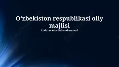 oliy majlis faoliyatining tahlili — PPTX