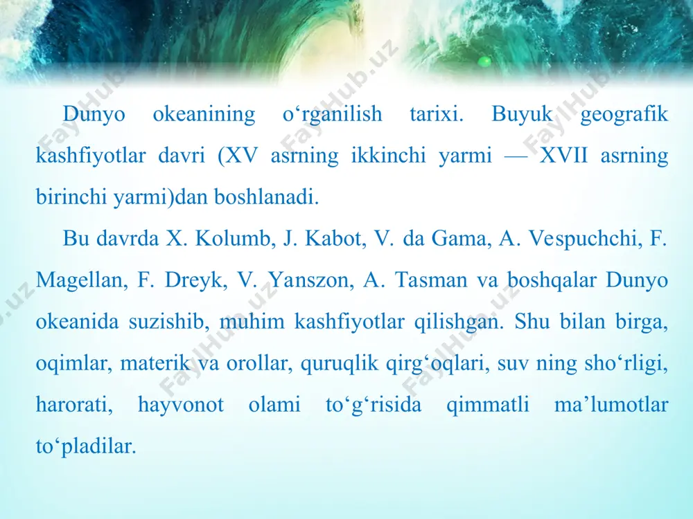 dunyo okeani va uning qismlari 6-sinf - Page 4