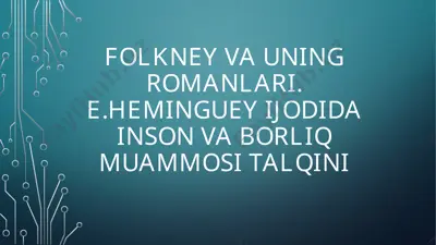 folknerning romanlari — PPTX