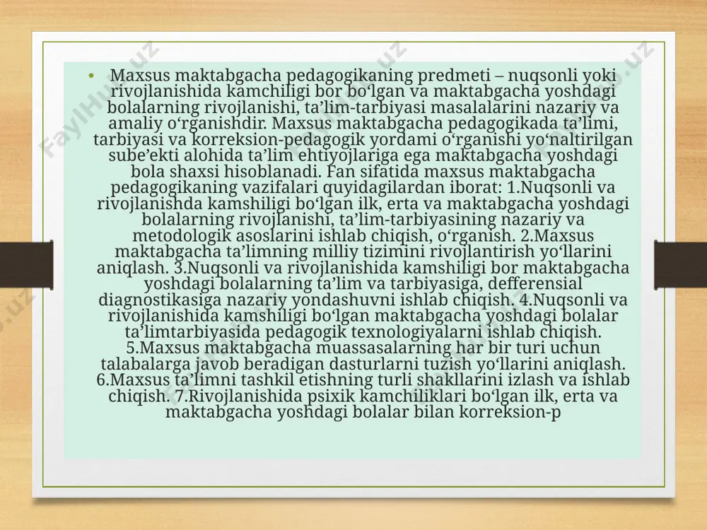 maxsus pedagogika fanini umumiy masalalari - Page 5