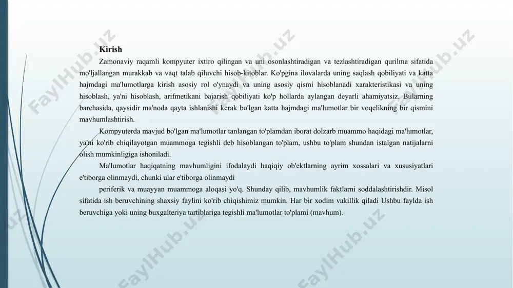 aqti apparatga bog'liq dasturiy ta'minot (protsessor, soat chastotasi, xotira hajmi, bo'sh joy disk va boshqalar) va dasturiy ta'minot dasturlari (operatsion muhit dy, dasturlash tili, kompilyator, tarjimon va boshqalar), bilan amalga oshiradigan, kompilyatsiya qiladigan va bajaradigan algoritm. misol uchun, boshqa barcha narsalar teng, vaqt siz dastlabki ma'lumotlarning ma'lum miqdori uchun algoritmni bajarish bo'ladi kuchliroq kompyuterdan foydalanganda yoki yozib olishda kamroq uning qo'llanilishiga nisbatan mashina kodida dastur ko'rinishidagi algoritm baytda sharhlovchi virtual mashina bilan to'ldirish kodlari. eksperimental tadqiqotlar, albatta, juda foydali, lekin biroq, ularni amalga oshirishda uchta asosiy cheklovlar mavjud: • tajribalar faqat cheklangan yordamida amalga oshirilishi mumkin dastlabki ma'lumotlar to'plami; yordamida olingan natijalar boshqa to'plam hisobga olinmaydi; • ikkita algoritm samaradorligini solishtirish uchun quyidagilar zarur: agar ularning bajarilish vaqtini aniqlash uchun tajribalar o'tkazilgan bo'lsa bir xil apparat va dasturiy ta'minotda; • algoritmning bajarilish vaqtini eksperimental o'rganish uchun amalga oshirish va amalga oshirish kerak. odatda, qiyosiy tahlil qilish uchun, deb ataladi algoritmlarning …