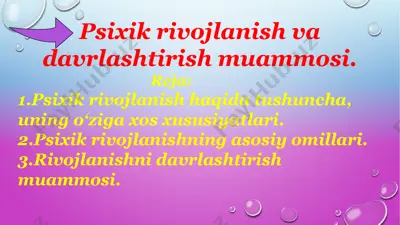psixikrivojlanish va davrlashtirish muammosi — PPTX