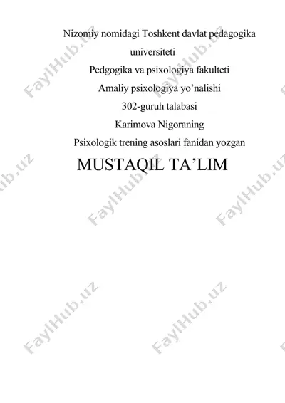 nizomiy nomidagi toshkent davlat pedagogika universiteti — DOCX