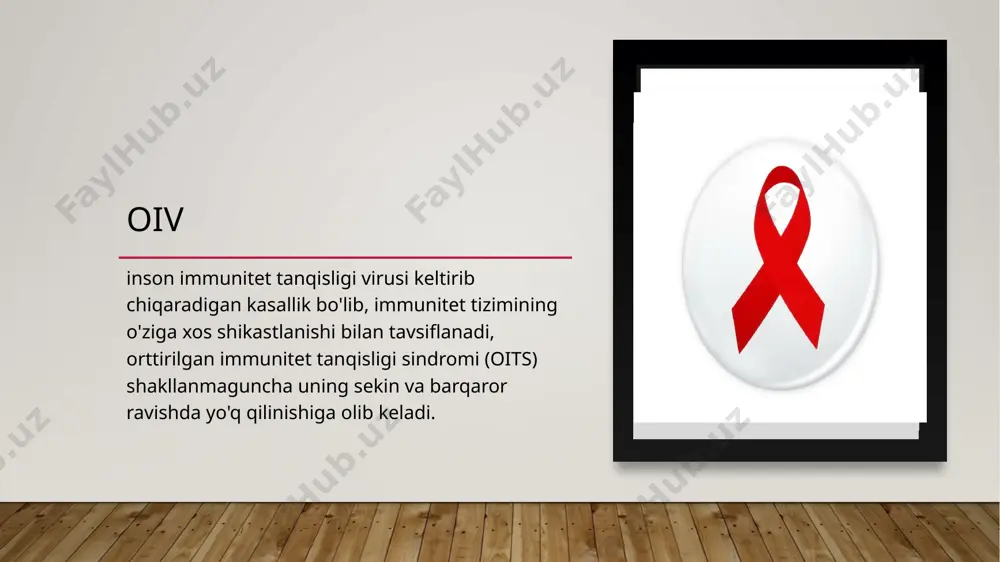 ish usulini tanlash oiv infektsiyasining homilaga o'tishini bashorat qilish nazorat qilish uchun qon testi o'tkaziladi. arv preparatlarini qabul qilishning kiruvchi oqibatlari muntazamlik: 26 xaftada - cd4 limfotsitlari, virusli yuk, umumiy va to'liq qon ro'yxati, arv profilaktikasi rejimini tanlash; 28 xaftada - arv profilaktikasini tayinlash 32 haftada - cd4 limfotsitlari, virus yuki, umumiy va to'liq qon ro'yxati, arv profilaktikasi rejimini tanlash, arv profilaktikasi samaradorligini baholash 36-38 xaftada cd4 limfotsitlari, virusli yuk, umumiy va bh qon testi, arv profilaktikasi rejimini tanlash, mehnatni boshqarish usulini aniqlash homilador ayolni oivga qanday va qachon tekshirish kerak? barcha homilador ayollarga, xoh u umumiy qon yoki siydik tahlilidan o'tishlari tavsiya etiladigan tekshiruvlarning asosiy maqsadi ayolning sog'lig'ida mavjud muammolarni o'z vaqtida davolash va yangi tug'ilgan chaqaloqdagi kasalliklarning oldini olish uchun aniqlashdir. shu ma'noda, oiv testi boshqa skrininglardan farq qilmaydi. homiladorlik davrida gepatit b va sifilis uchun tekshiruvlar bilan birga 2 marta o'tkaziladi. oiv testi ayolning qonida o'ziga xos …