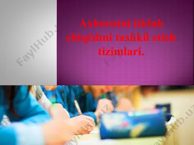 axborotni ishlab chiqishni tashkil etish tizimlari — PPTX