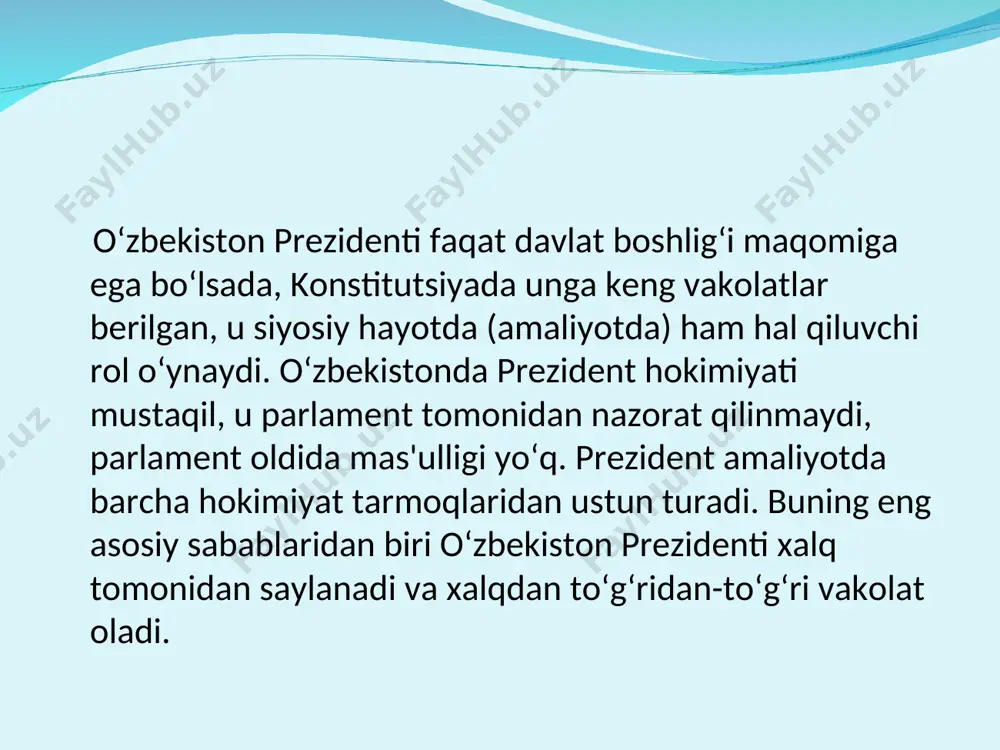 o'zbekiston respublikasi prezidentining konstitutsiyaviy maqomi - Page 5